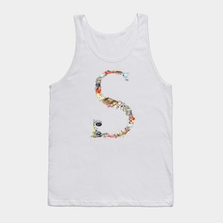 Magical letter S, Monogram,Custom Letter Print, Initials Tank Top